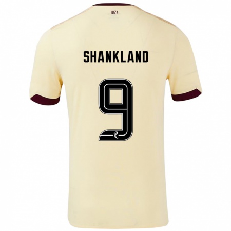 Kandiny Homme Maillot Lawrence Shankland #9 Crème Bordeaux Tenues Extérieur 2024/25 T-Shirt