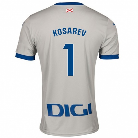 Kandiny Homme Maillot Oleksandr Kosarev #1 Gris Clair Tenues Extérieur 2024/25 T-Shirt