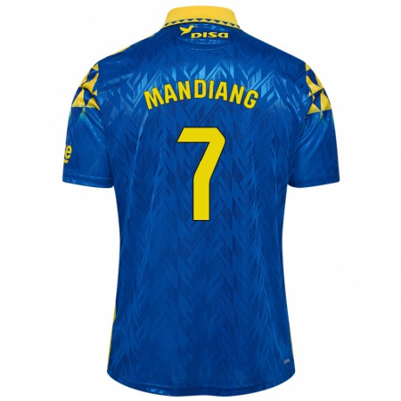 Kandiny Homme Maillot Saliou Mandiang #7 Bleu Jaune Tenues Extérieur 2024/25 T-Shirt