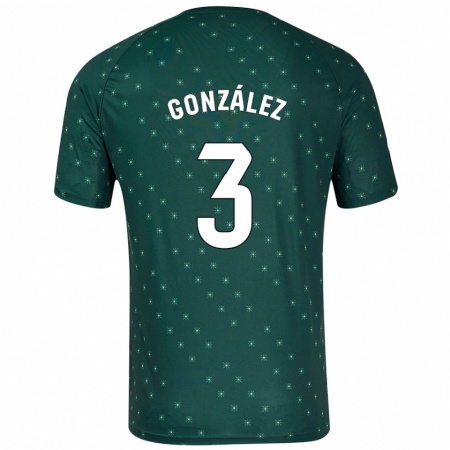 Kandiny Homme Maillot Edgar González #3 Vert Foncé Tenues Extérieur 2024/25 T-Shirt