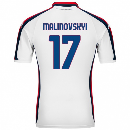 Kandiny Homme Maillot Ruslan Malinovskyi #17 Blanc Tenues Extérieur 2024/25 T-Shirt