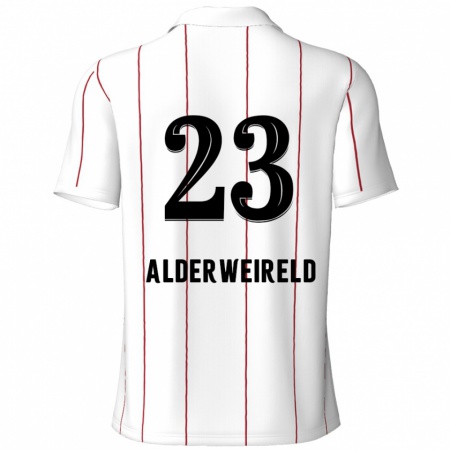 Kandiny Homme Maillot Toby Alderweireld #23 Blanc Noir Tenues Extérieur 2024/25 T-Shirt