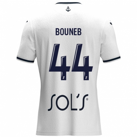 Kandiny Homme Maillot Ismaïl Bouneb #44 Blanc Bleu Foncé Tenues Extérieur 2024/25 T-Shirt