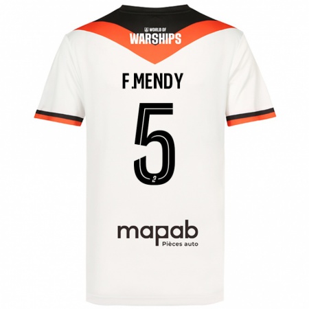 Kandiny Homme Maillot Formose Mendy #5 Blanc Tenues Extérieur 2024/25 T-Shirt