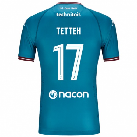 Kandiny Homme Maillot Benjamin Tetteh #17 Bleu Pétrole Tenues Extérieur 2024/25 T-Shirt