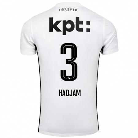 Kandiny Homme Maillot Jaouen Hadjam #3 Blanc Noir Tenues Extérieur 2024/25 T-Shirt