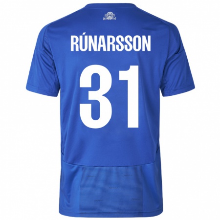 Kandiny Homme Maillot Rúnar Alex Rúnarsson #31 Blanc Bleu Tenues Extérieur 2024/25 T-Shirt