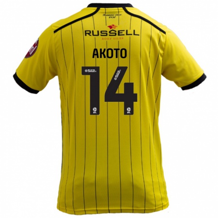 Kandiny Femme Maillot Nick Akoto #14 Jaune Tenues Domicile 2024/25 T-Shirt