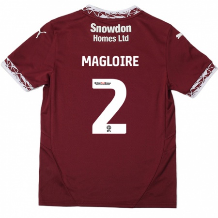 Kandiny Femme Maillot Tyler Magloire #2 Bordeaux Tenues Domicile 2024/25 T-Shirt