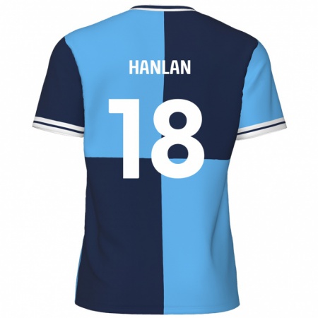 Kandiny Femme Maillot Brandon Hanlan #18 Bleu Ciel Bleu Foncé Tenues Domicile 2024/25 T-Shirt