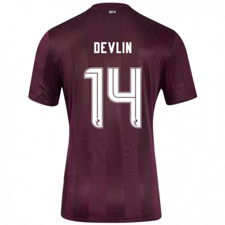 Kandiny Femme Maillot Cammy Devlin #14 Bordeaux Tenues Domicile 2024/25 T-Shirt