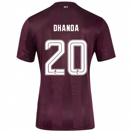 Kandiny Femme Maillot Yan Dhanda #20 Bordeaux Tenues Domicile 2024/25 T-Shirt