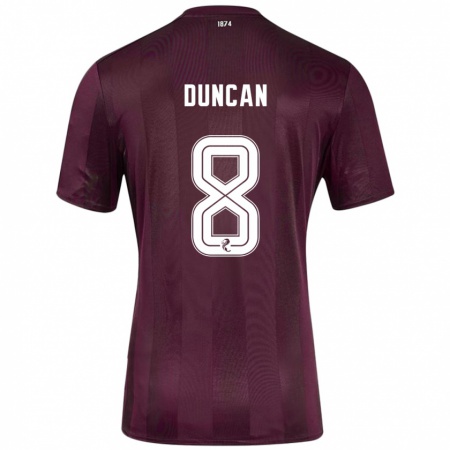 Kandiny Femme Maillot Ryan Duncan #8 Bordeaux Tenues Domicile 2024/25 T-Shirt