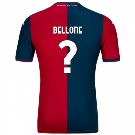 Kandiny Femme Maillot Francesco Bellone #0 Rouge Bleu Foncé Tenues Domicile 2024/25 T-Shirt