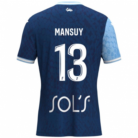 Kandiny Femme Maillot Héloïse Mansuy #13 Bleu Ciel Bleu Foncé Tenues Domicile 2024/25 T-Shirt