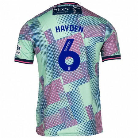 Kandiny Femme Maillot Aaron Hayden #6 Vert Tenues Extérieur 2024/25 T-Shirt