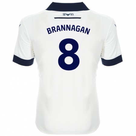 Kandiny Femme Maillot Cameron Brannagan #8 Blanc Bleu Marine Tenues Extérieur 2024/25 T-Shirt