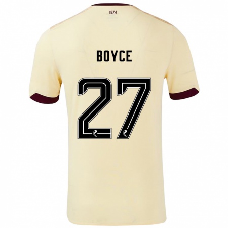 Kandiny Femme Maillot Liam Boyce #27 Crème Bordeaux Tenues Extérieur 2024/25 T-Shirt