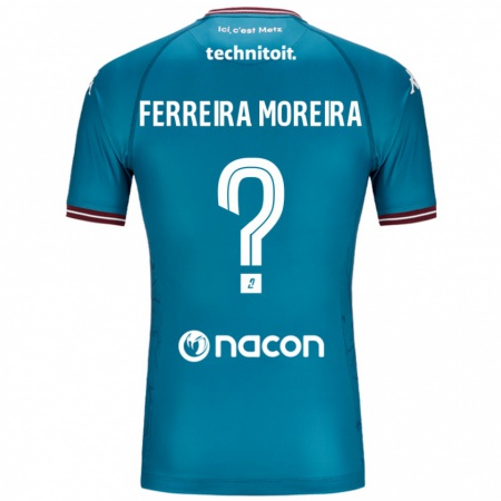 Kandiny Femme Maillot Ruben Ferreira Moreira #0 Bleu Pétrole Tenues Extérieur 2024/25 T-Shirt