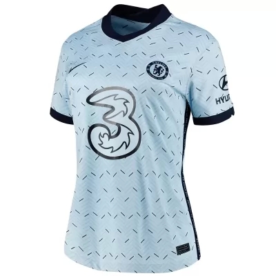 Femme Football Maillot Votre Nom #0 Tenues Extérieur Bleu Clair 2020/21 Chemise